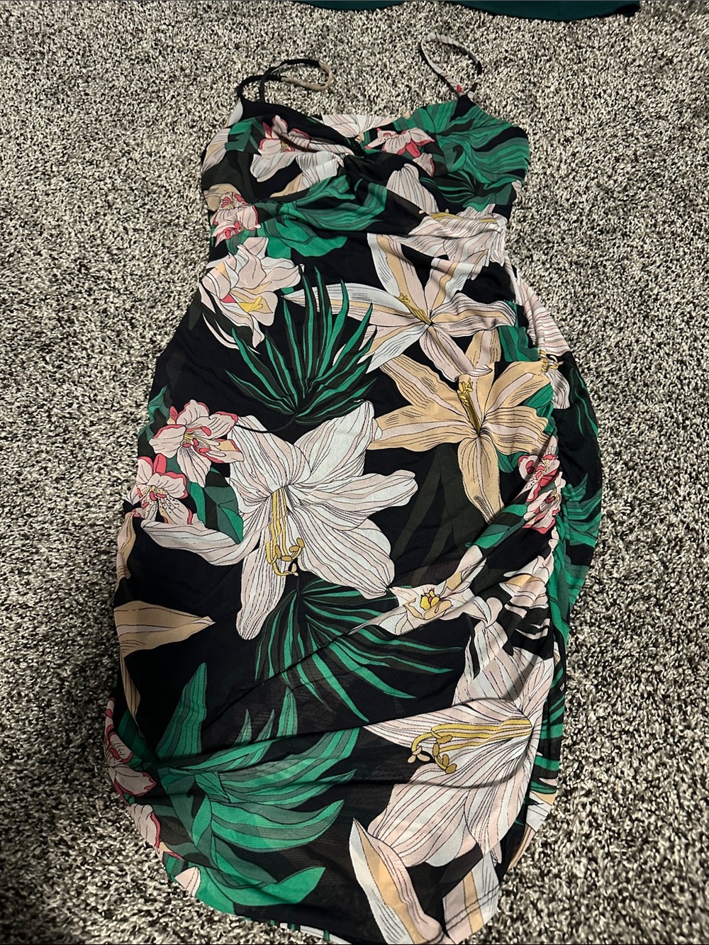 Guess by Marciano Black Tropical Floral Mini Dress
